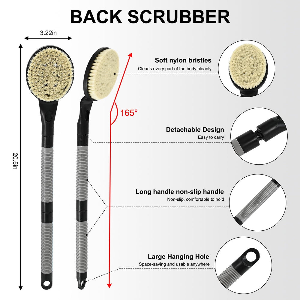 BTideas brosse-dos-douche poignee antiderapante pour une prise sûre