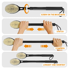 BTideas brosse dorsale avec manche en aluminium léger et durable.