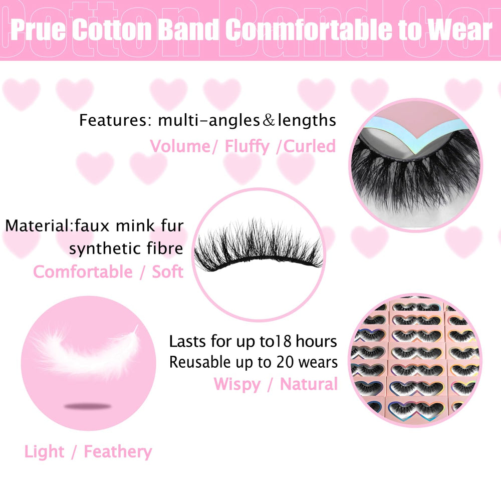 BTLLSSH cils 3D5D volume luxueux pour un look séduisant et durable.