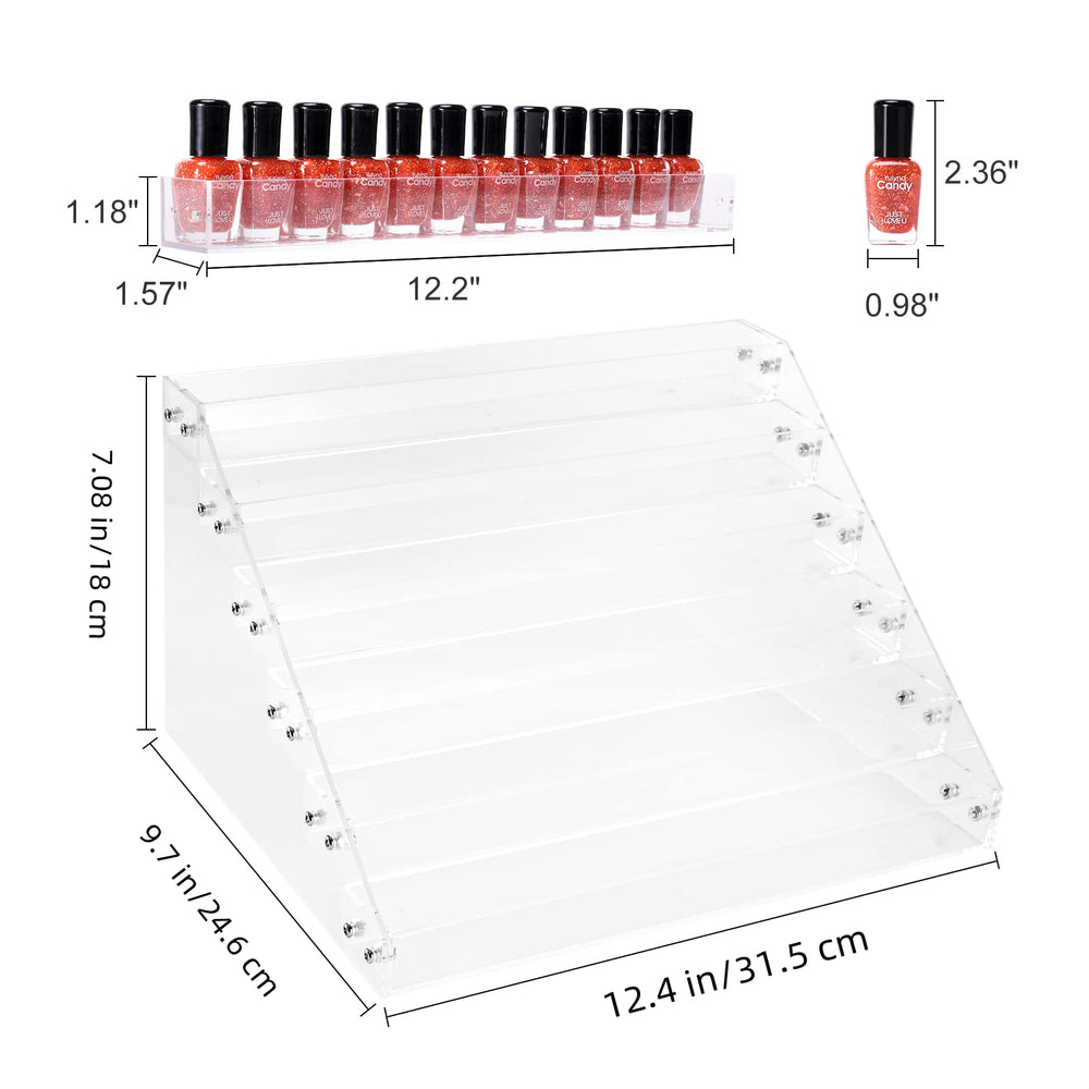 BTremary-presentoir-vernis en acrylique, six-etages, affichage net et pratique.