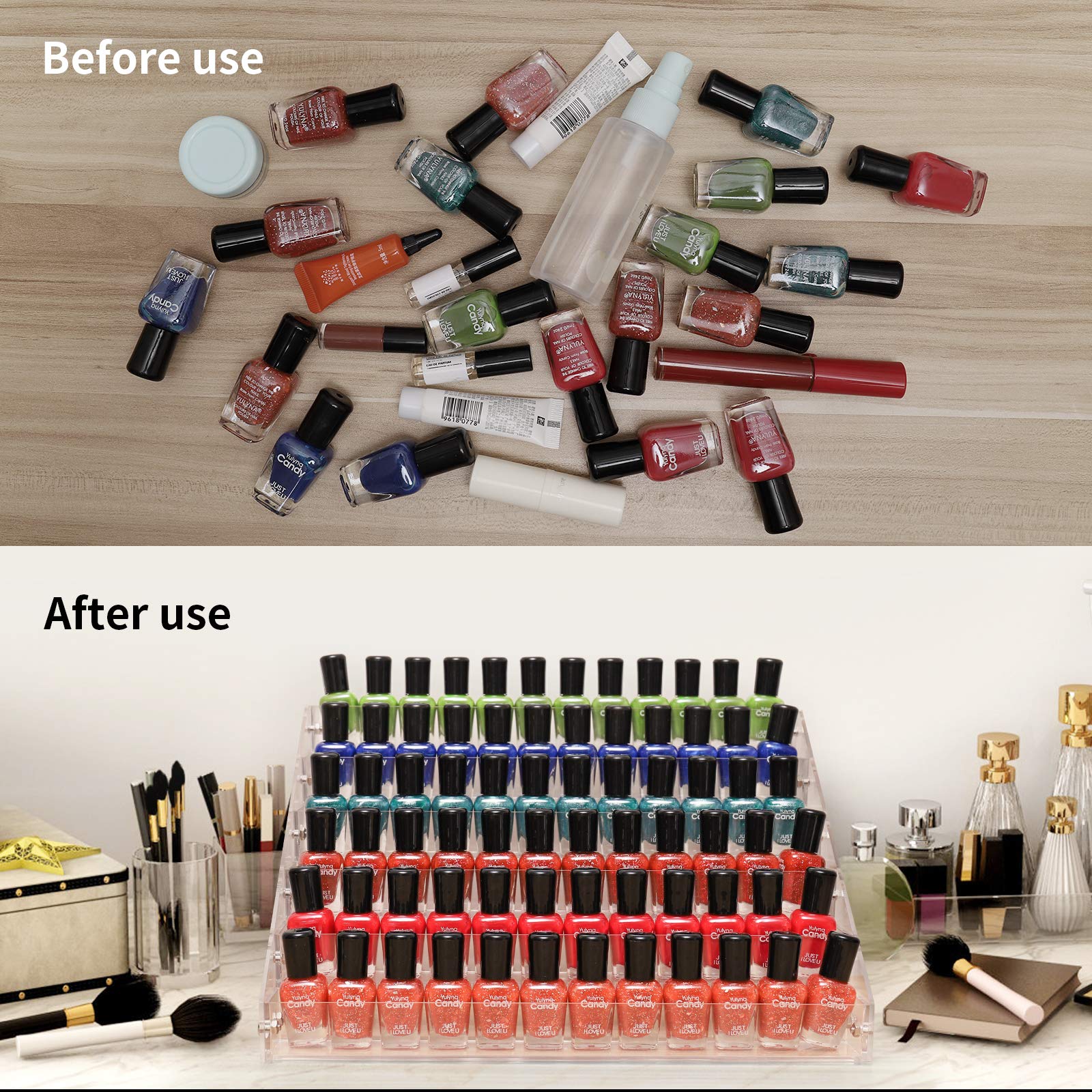 BTremary-rangement-cosmetiques-acrylique: organisation ordonnee et facile d acces.