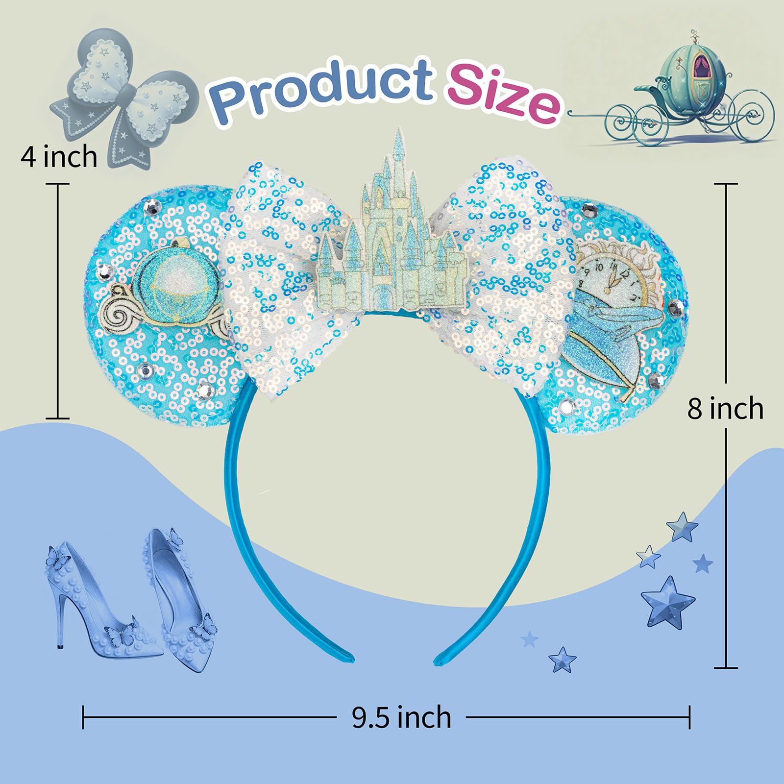 BTXJLLY oreilles souris rembourrées pour un maintien confortable.