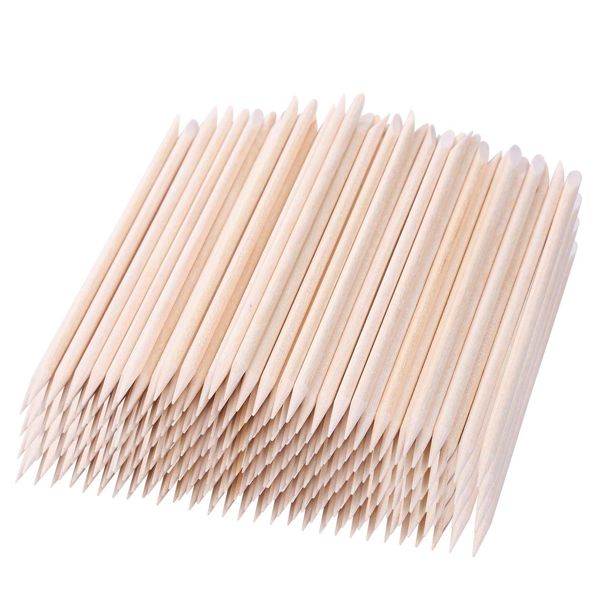 BTYMS batonnet-cuticule orange bois 4-5 pouces, outil pratique pour soins des ongles.