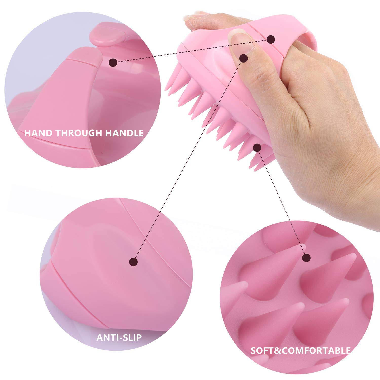 BTYMS brosse shampoing antidérapante dans la main, nettoyage efficace.