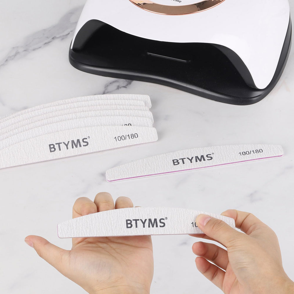 BTYMS emballage clair des limes à ongles prêt à l’emploi.