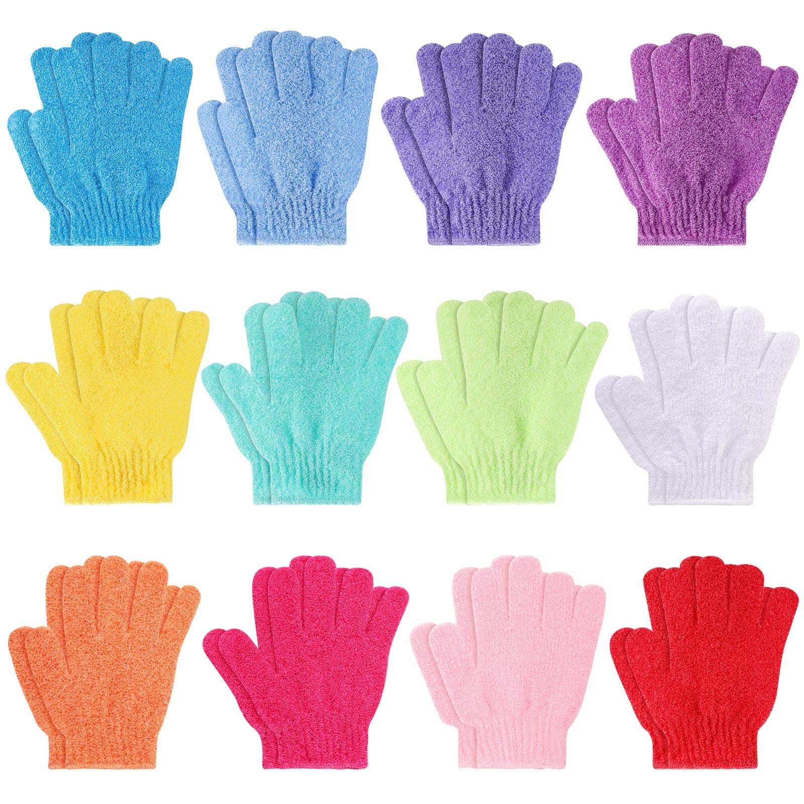 BTYMS gants exfoliants douche – ensemble coloré prêt pour un gommage doux