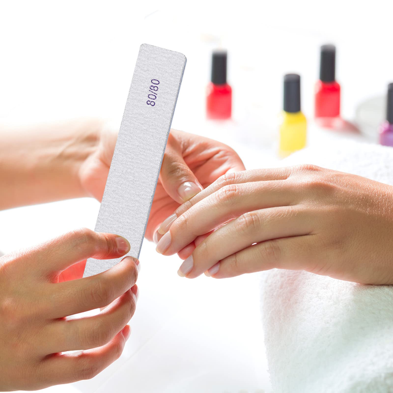 BTYMS lime rectangulaire pour ongles acryliques, 50 unités pratiques.
