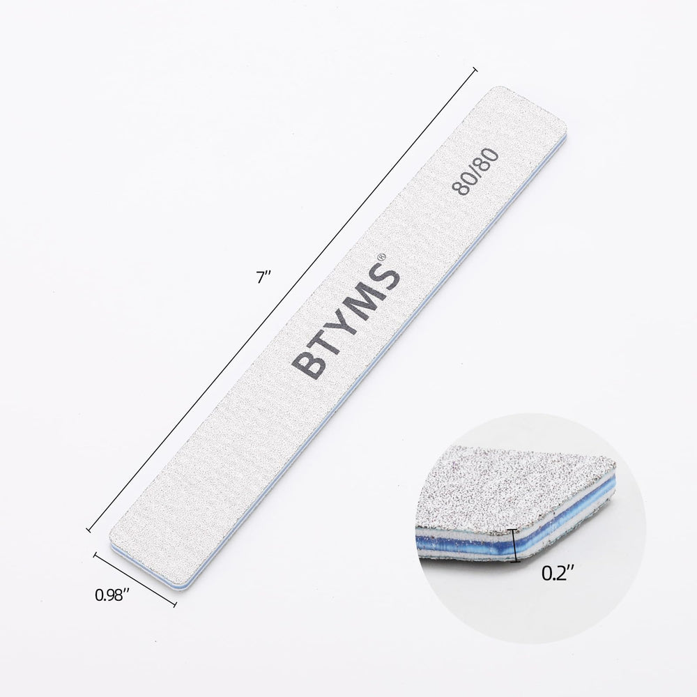 BTYMS lime à ongles rectangulaire, enlever le gel sur l'ongle acrylique.