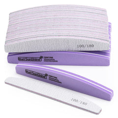 BTYMS lime à ongles demi-lune, grain 100-180, pour tailler et façonner les ongles.