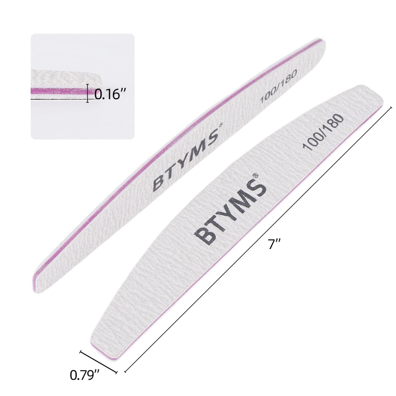 BTYMS lime ongles grain 100, pour façonner rapidement les faux ongles.