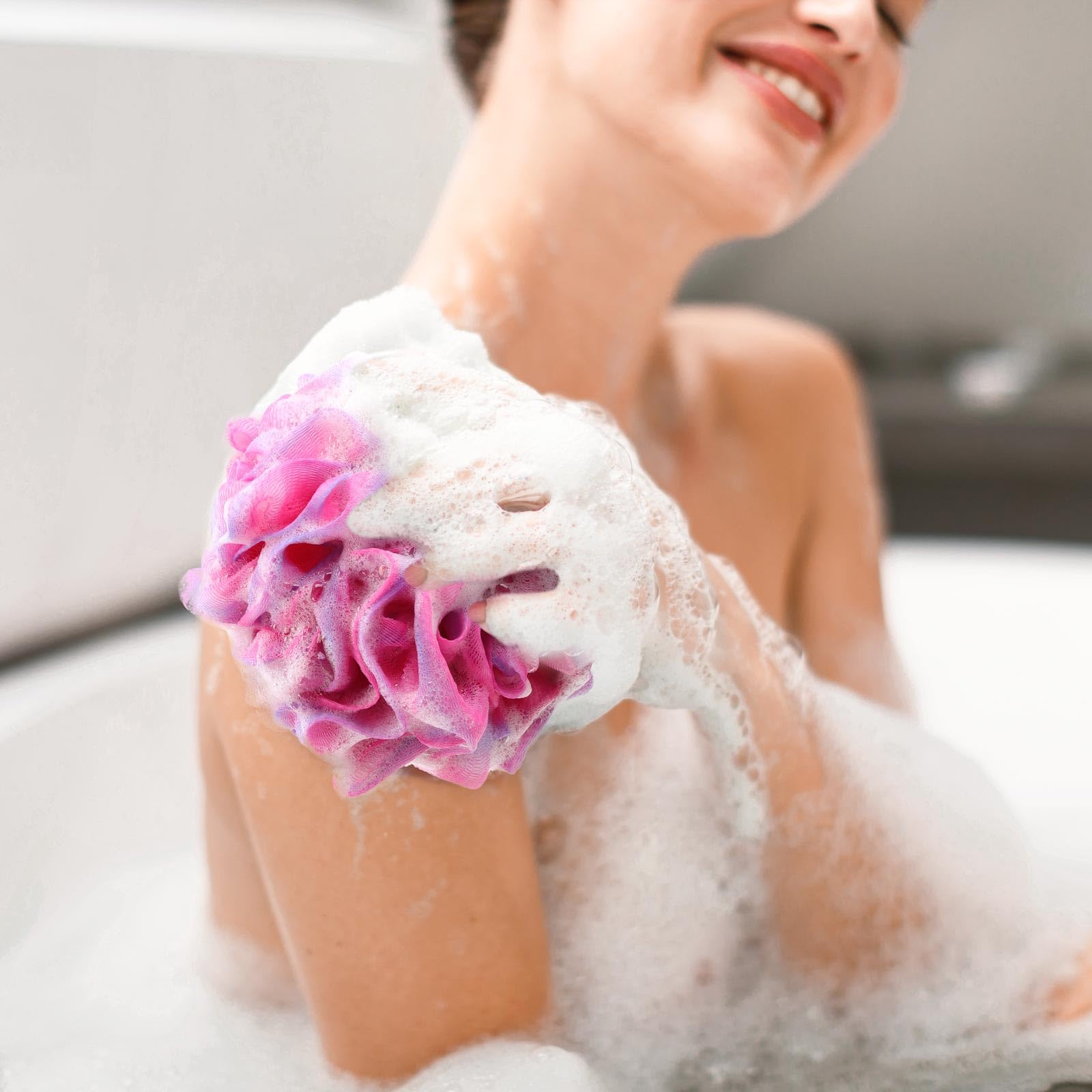 BTYMS éponge loofah – exfoliation douce pour pores nets et peau propre.
