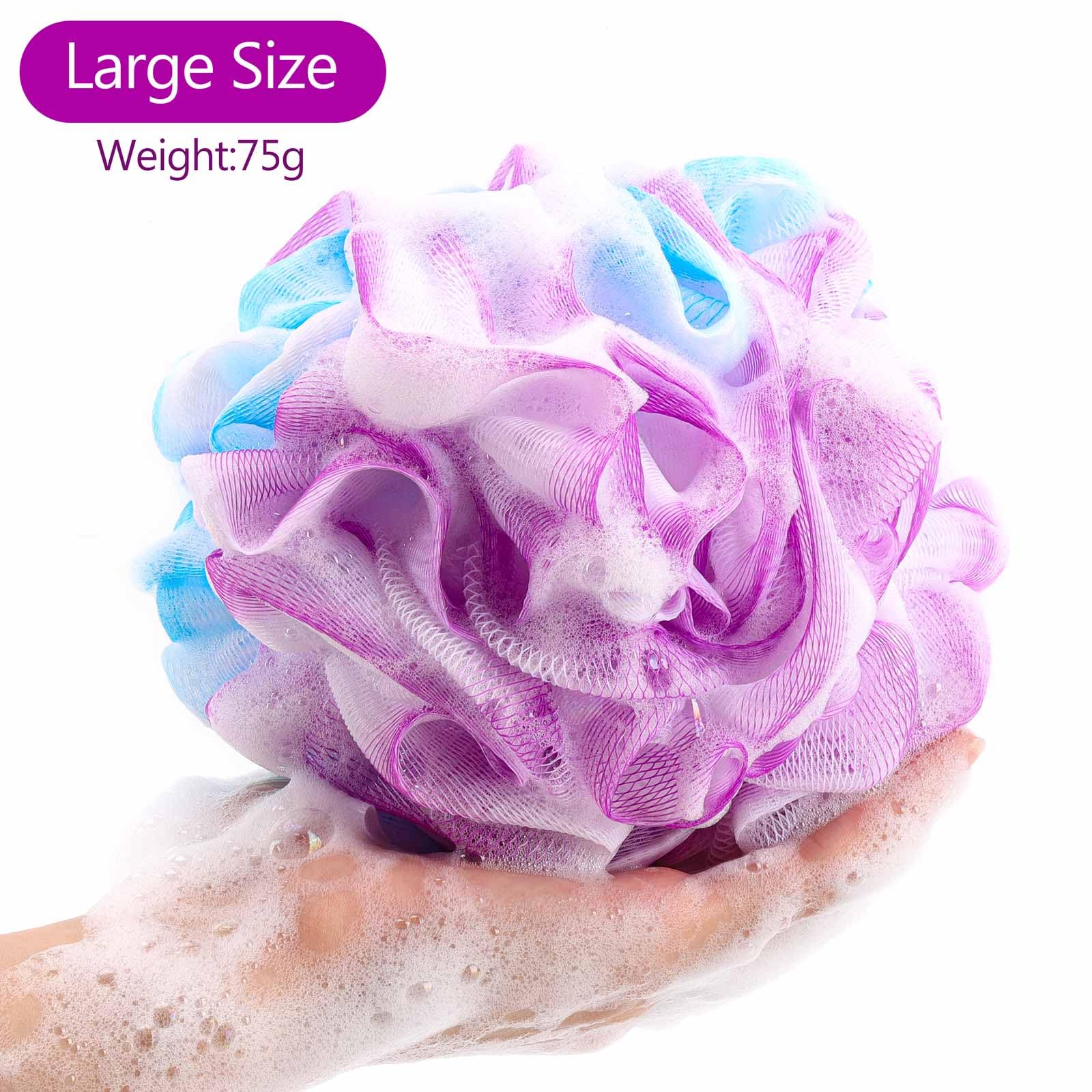 BTYMS éponge loofah – maille douce et dense, mousse rapide.