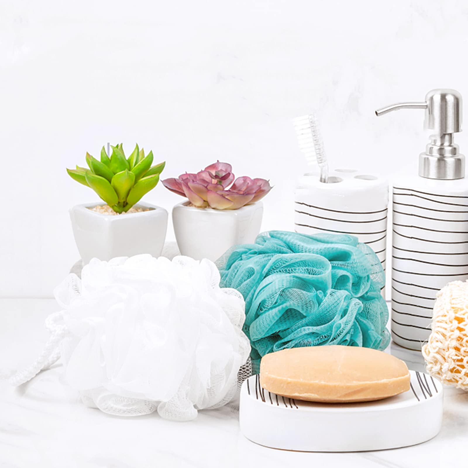 BTYMS éponge-douche maillage dense mousse généreuse et économie