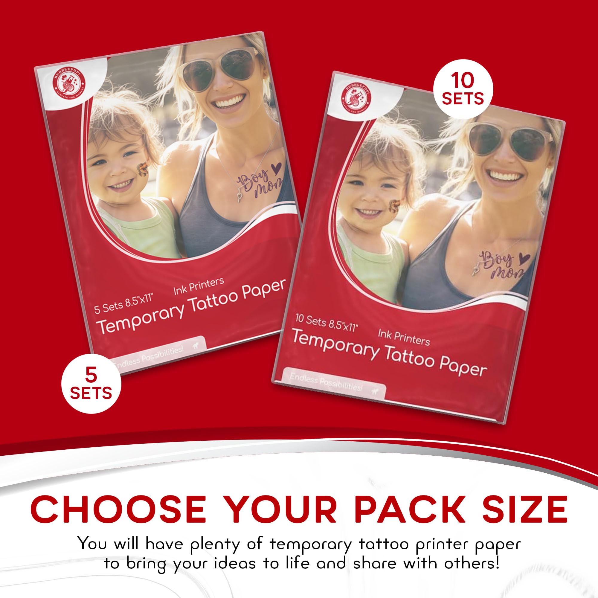 BubblePop 10-sheet value pack ideal for party, cosplay, and DIY tattoos.