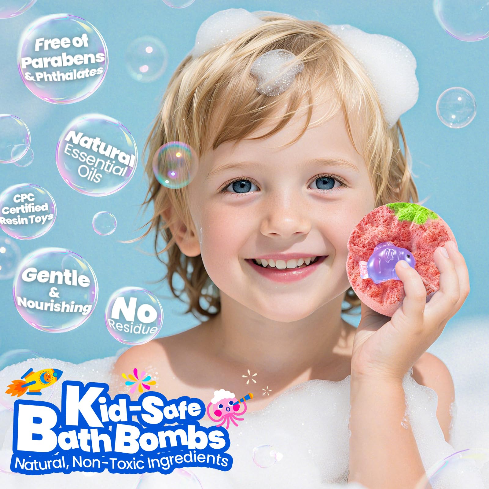 BubbleTail bombe bain dévoile figurine animale lumineuse à chaque utilisation