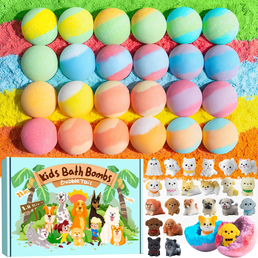 BubbleTail bombes bain enfant 24-coffret: couleur vive et parfum varié pour le bain