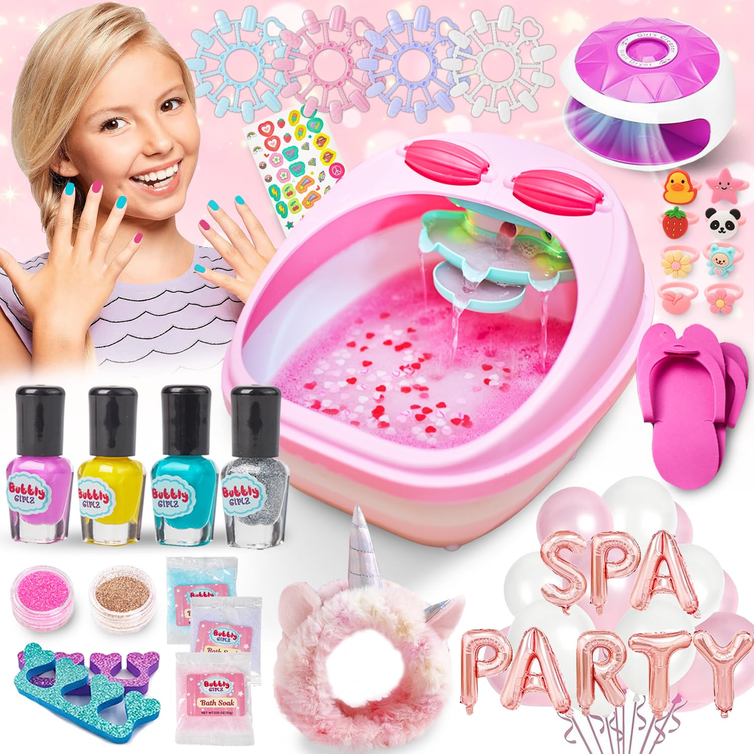 Bubbly Girlz bain de pieds cascade: spa à domicile pour pieds détendus et rafraîchis