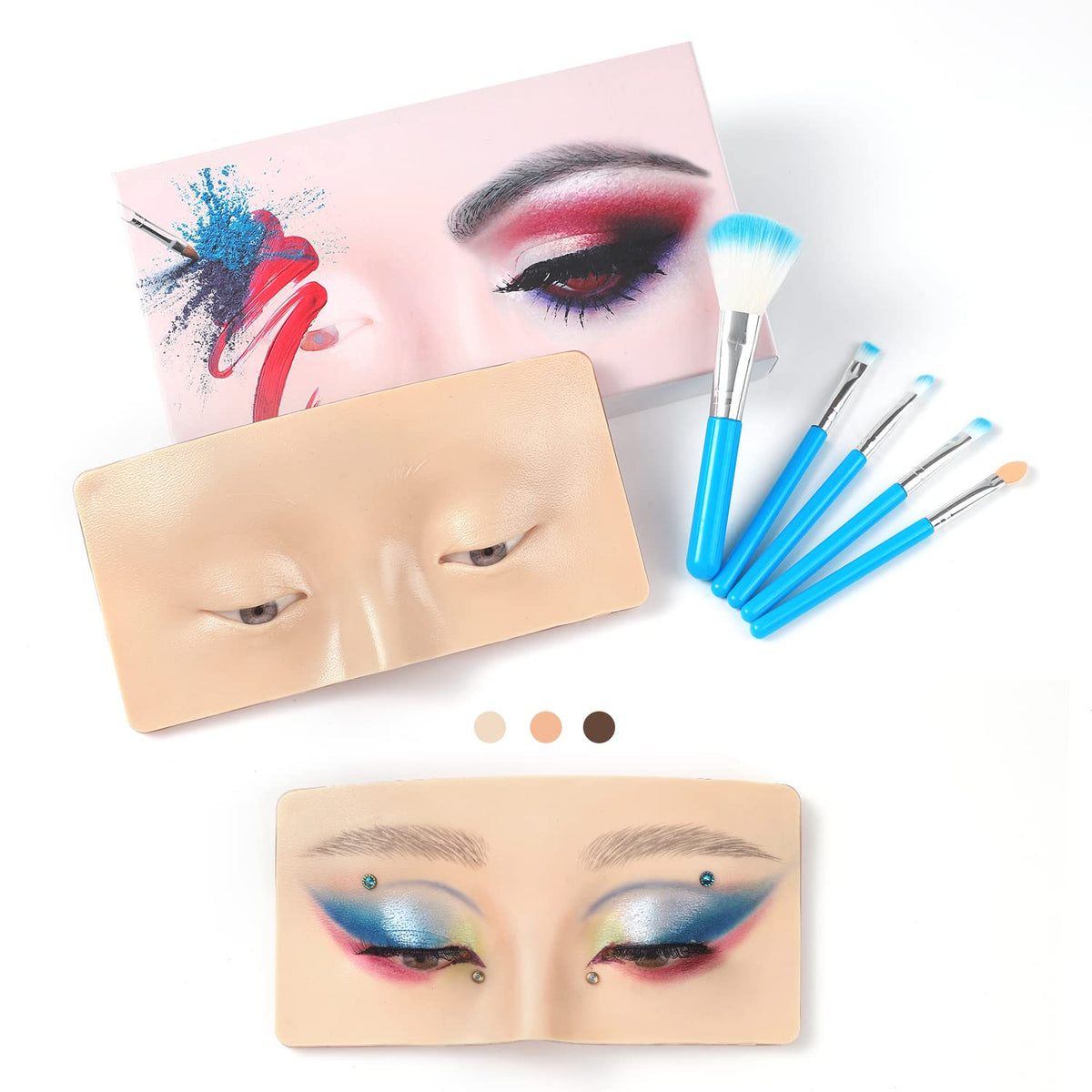Planche Bueuo visage pratique en silicone tridimensionnel pour tester techniques maquillage.