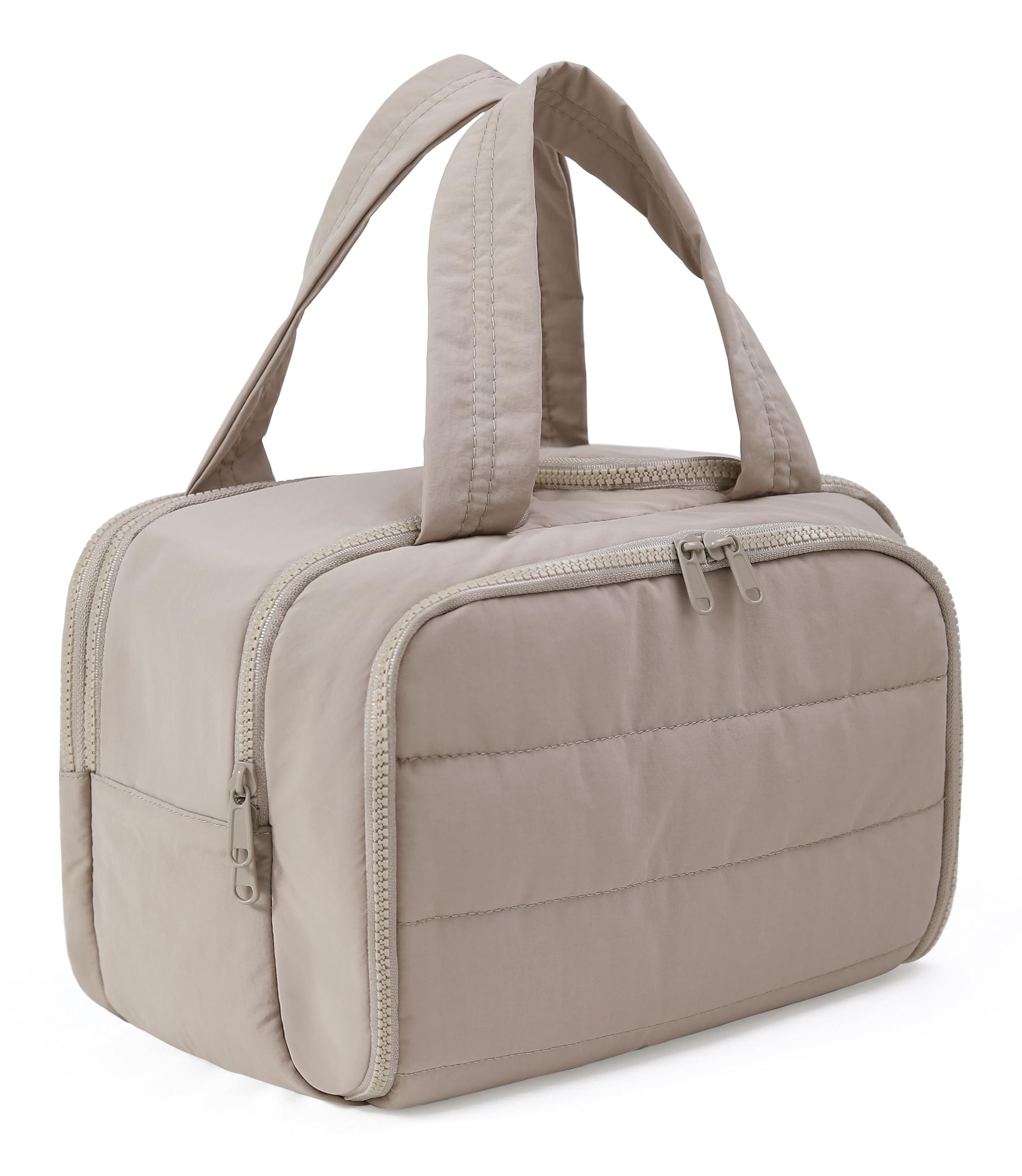 BUZFOWU Trousse voyage camel: ouverture large pour accéder rapidement à l'essentiel.