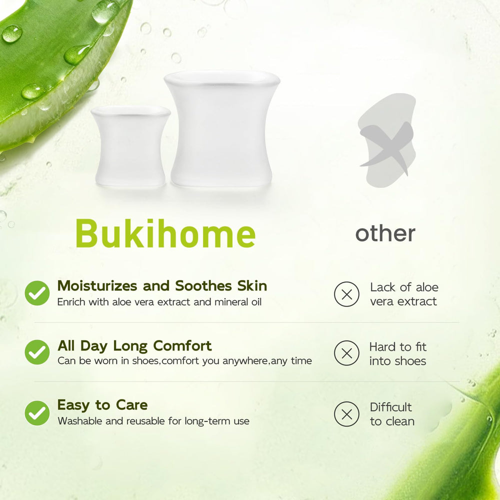 Bukihome séparateurs d’orteils en gel, dimensions 1,1 pouce par 1,18 pouce et parfum Aloe.