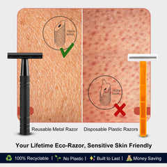 Rasoir métallique réutilisable BULIMICA prêt pour une routine zéro déchet.