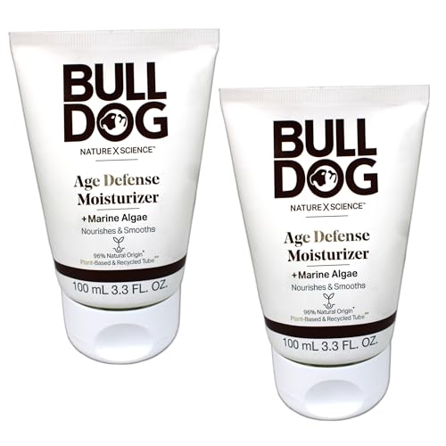 Bulldog Age Defense crème visage flacon, hydratation pratique au quotidien.