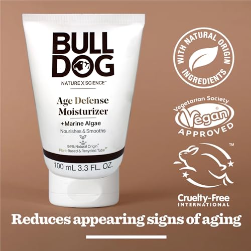 Bulldog Age Defense crème visage sans colorants artificiels ni parfums.