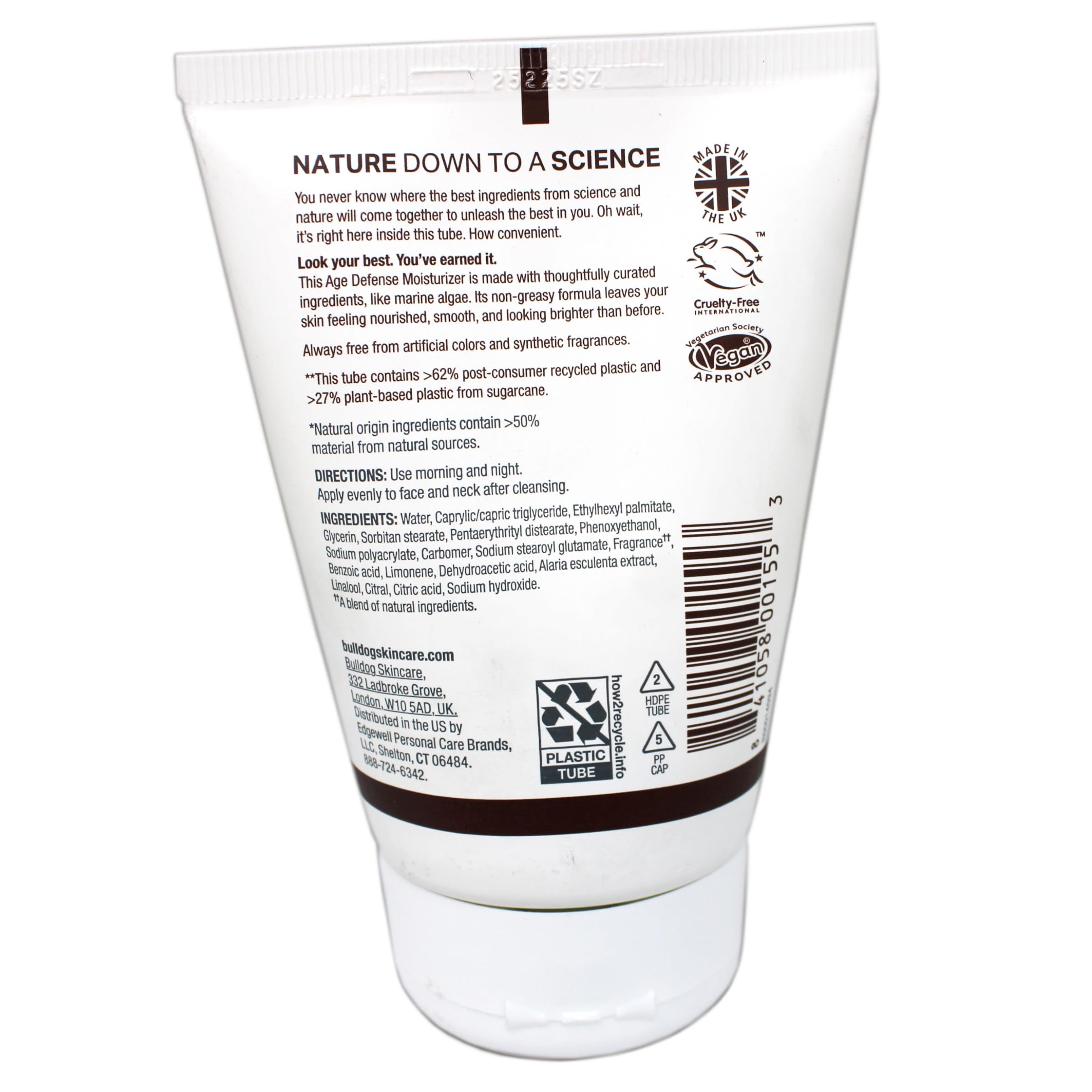 Bulldog Age Defense huiles essentielles, mélange nourrissant pour la peau.