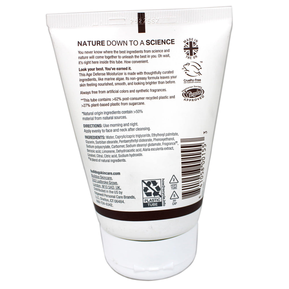 Bulldog Age Defense huiles essentielles, mélange nourrissant pour la peau.