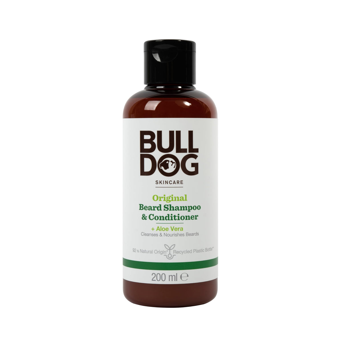 BULLDOG Shampoing-barbe 2 en 1, bouteille pratique pour barbe propre et hydratée.
