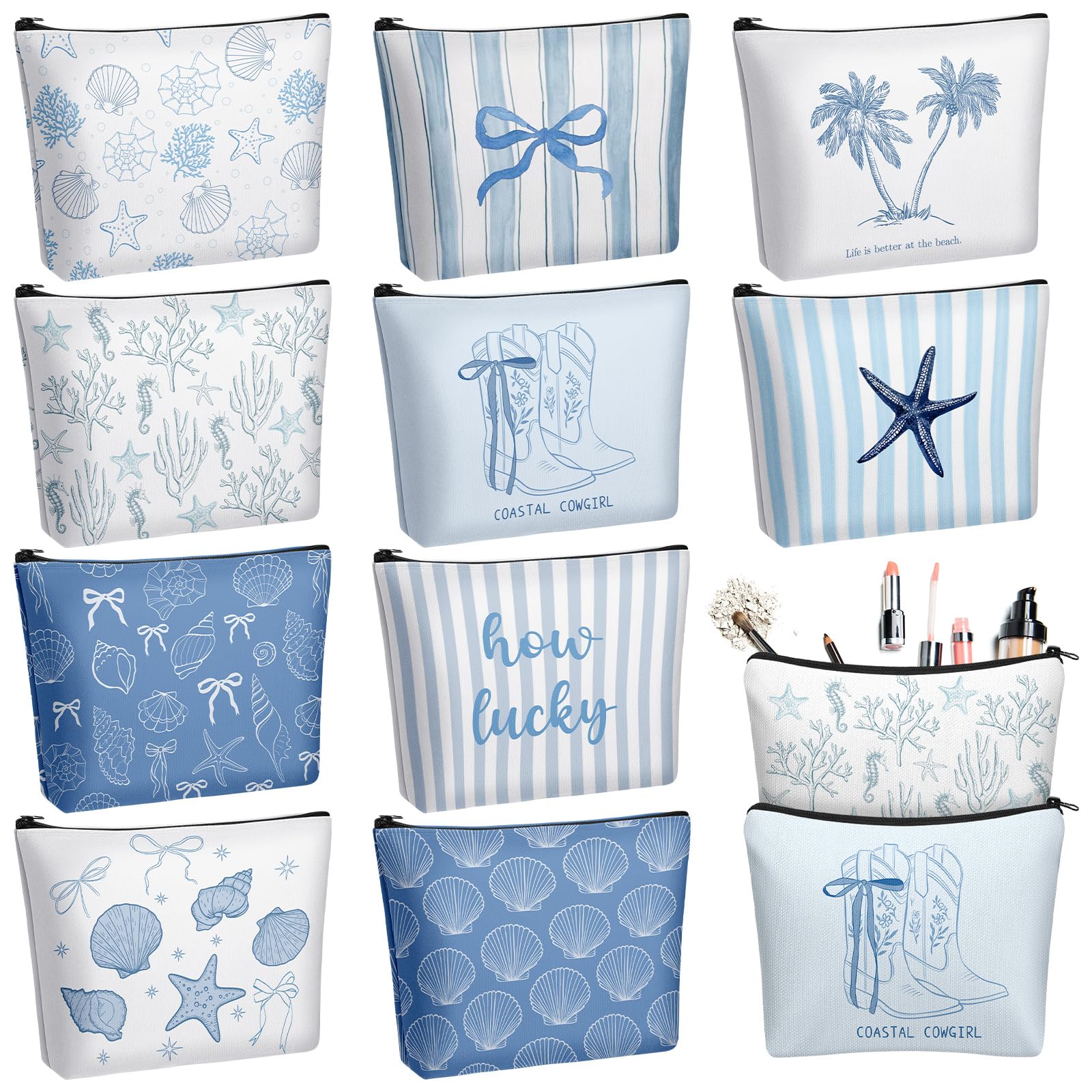 Sacs Bulyoou cosmétique océan coquillages pour organiser vos essentiels voyage plage.