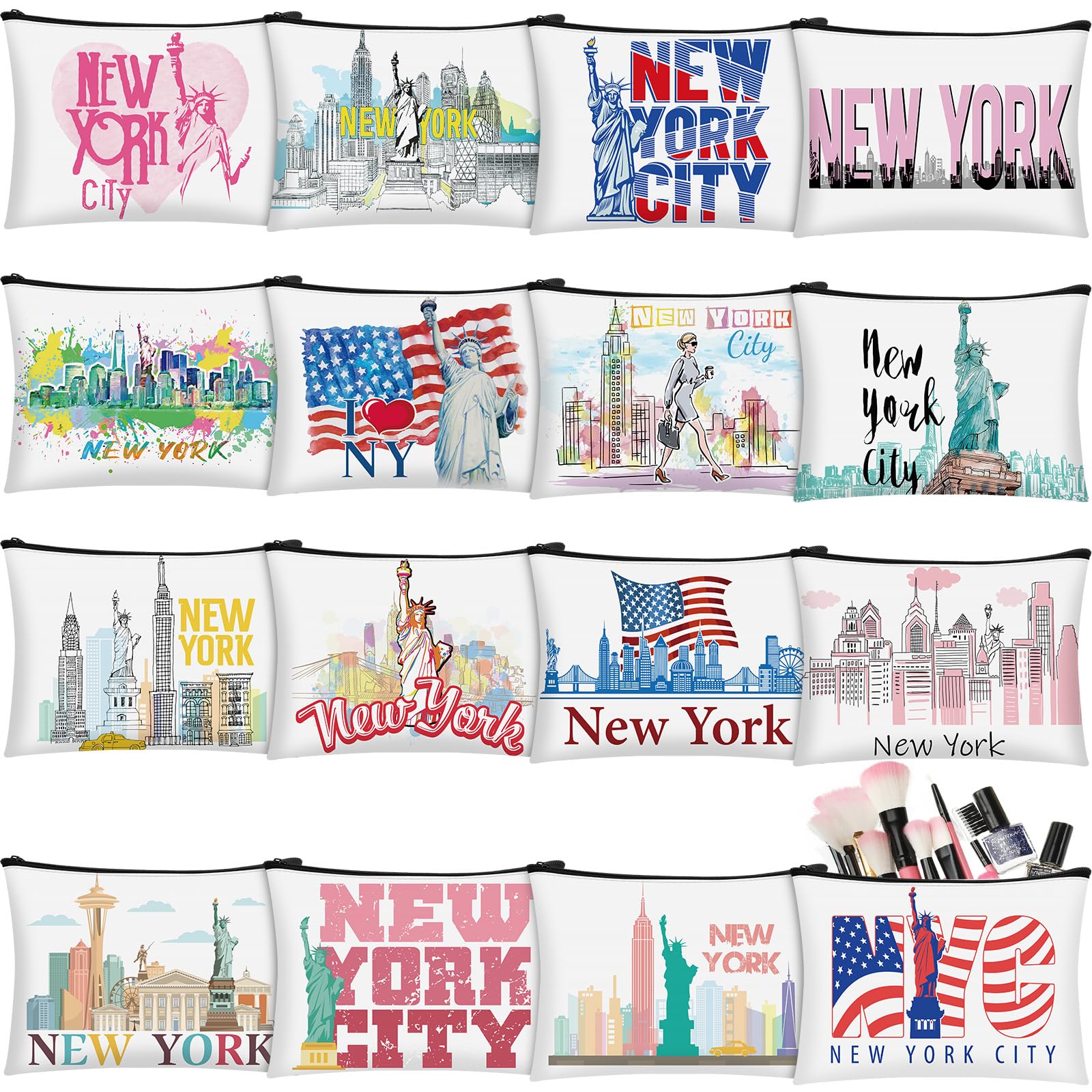Pochette cosmétique Bulyoou au motif New York, pratique pour voyage et maquillage