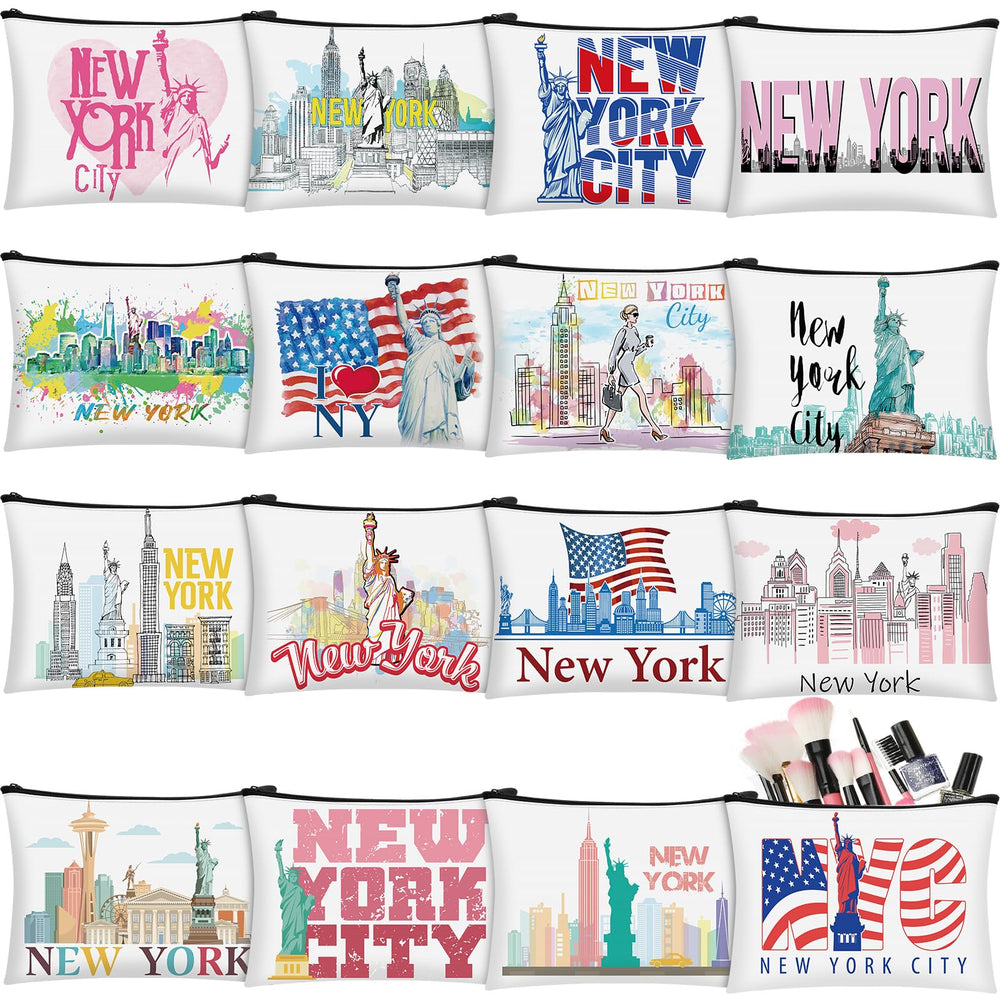 Pochette cosmétique Bulyoou au motif New York, pratique pour voyage et maquillage