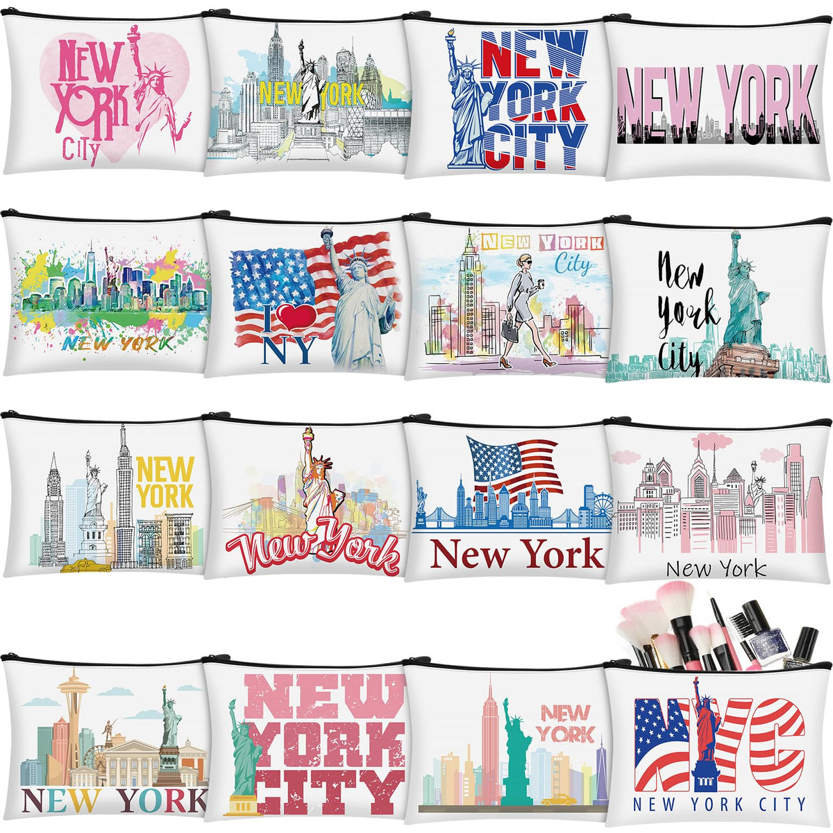 Pochette cosmétique Bulyoou au motif New York, pratique pour voyage et maquillage