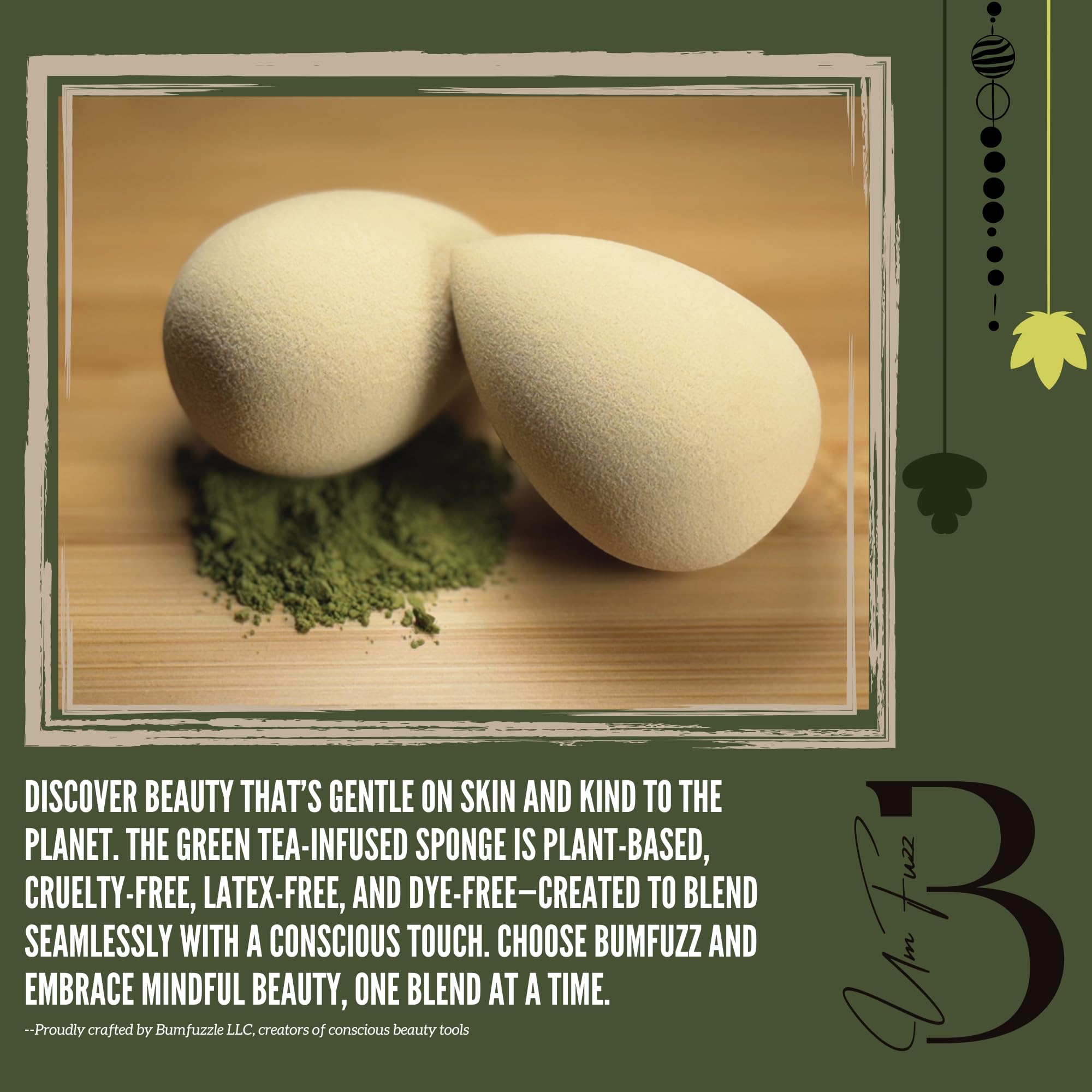 Éponge Bumfuzz sans latex idéale pour peaux sensibles et maquillage propre.