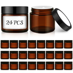 Bocaux Bumobum en verre ambré 60 ml avec pack de 24, parfaits pour échantillons.