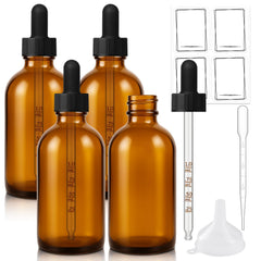 Bumobum bouteille compte-gouttes ambree 4oz ensemble, pratique pour huiles essentielles et teintures.