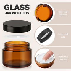Pot Bumobum ambré 1oz avec étiquettes incluses, pratique pour organiser vos cosmétiques.