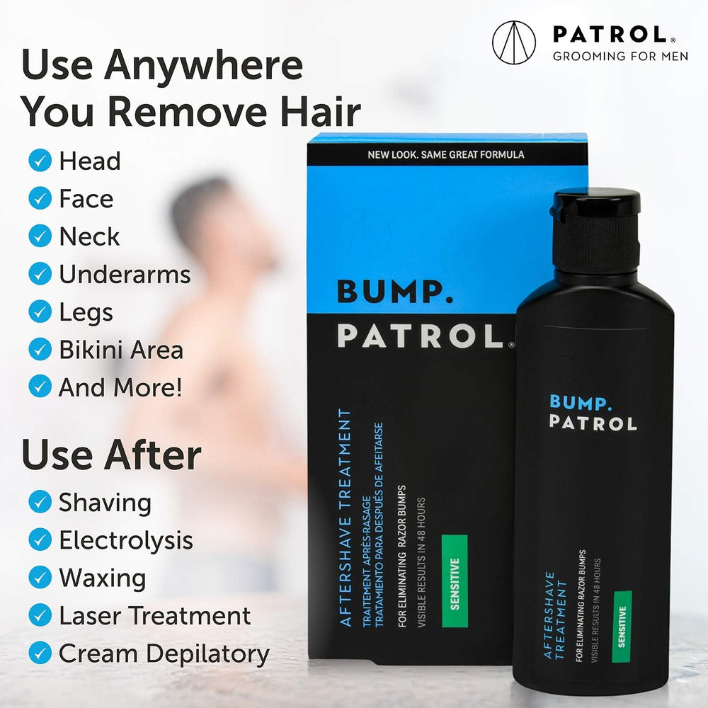 Bump Patrol avec dépilatoires, utilisation sûre pour réduire rougeurs post-traitement
