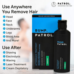 Bump Patrol avec dépilatoires, utilisation sûre pour réduire rougeurs post-traitement