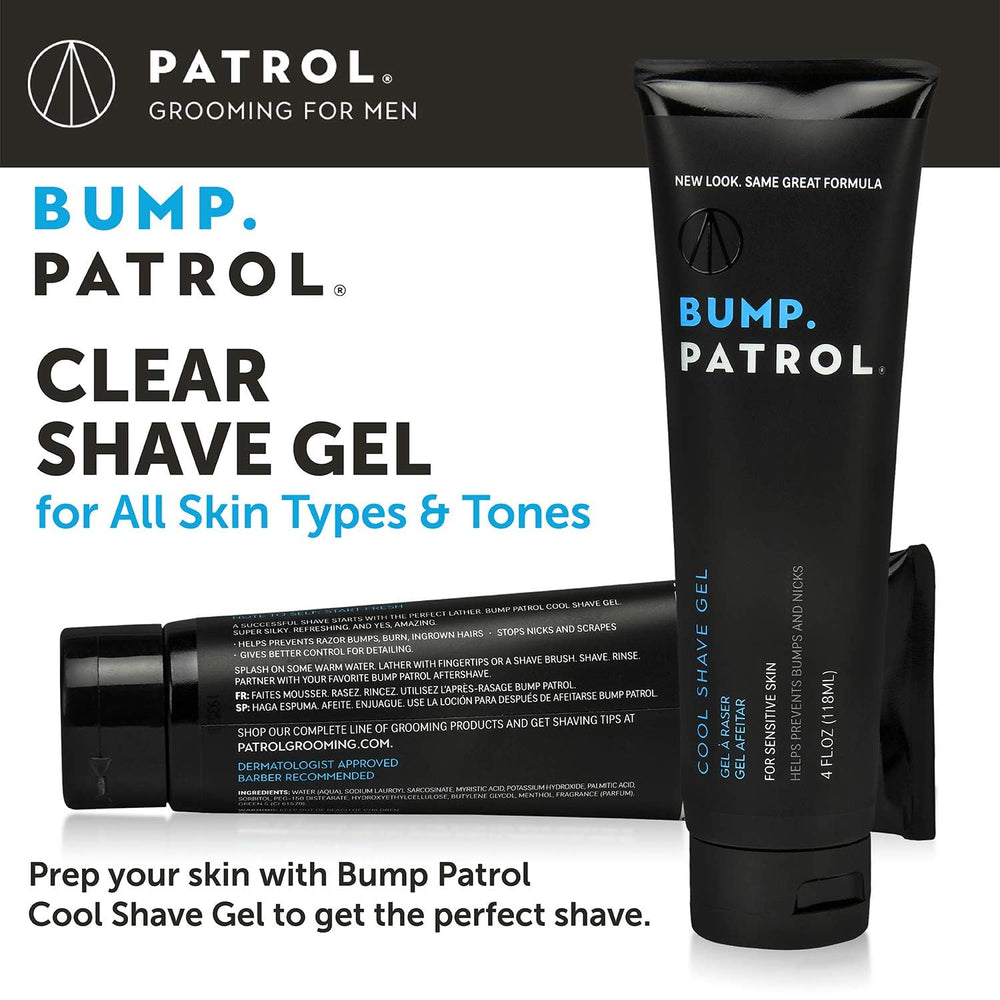Bump Patrol Gel Glisse Optimale: passage du rasoir facilité et réduction des irritations.