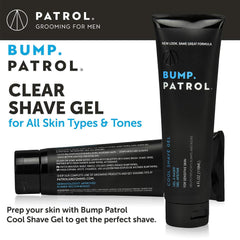 Bump Patrol application facile montre le gel clair pendant le rasage