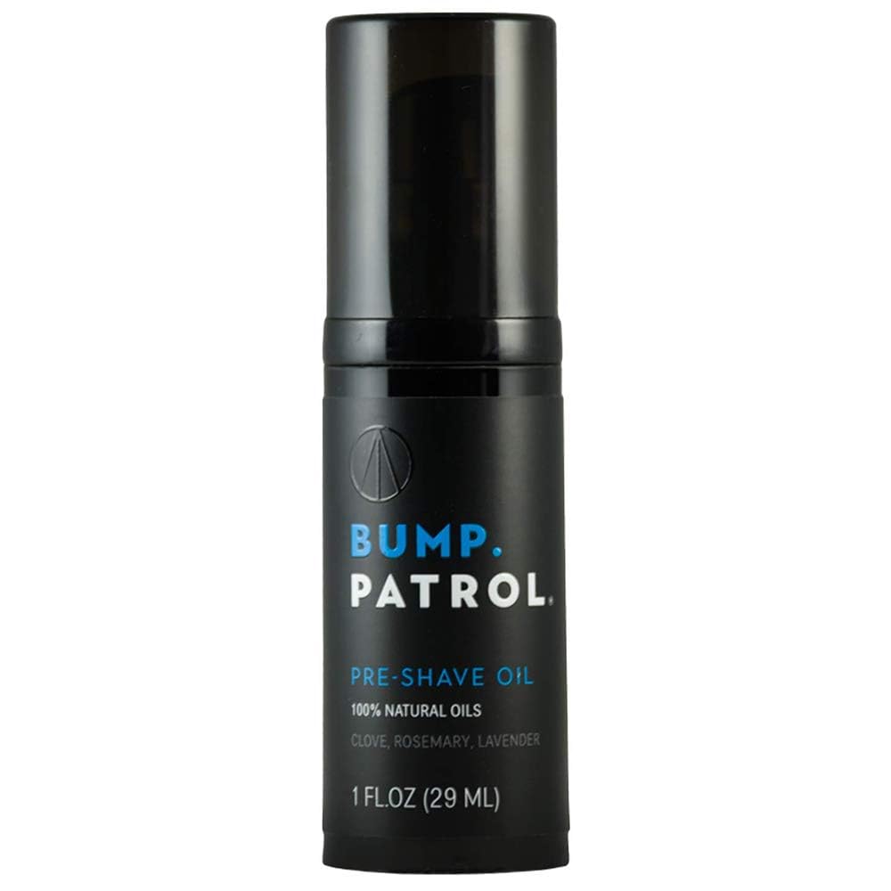 Bump Patrol – flacon huile pré-rasage avec glisse douce pour rasage précis.