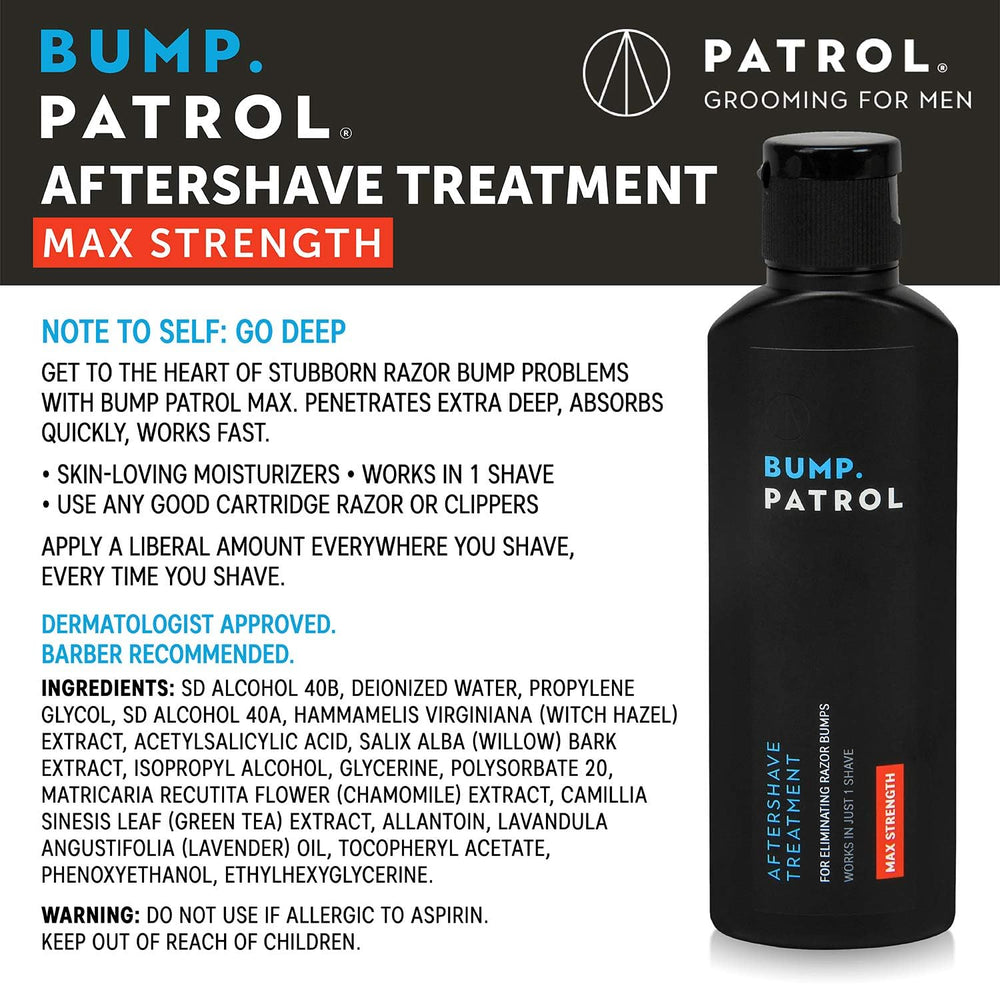 Le pack quatre bouteilles 2oz de Bump Patrol pratique et économique.