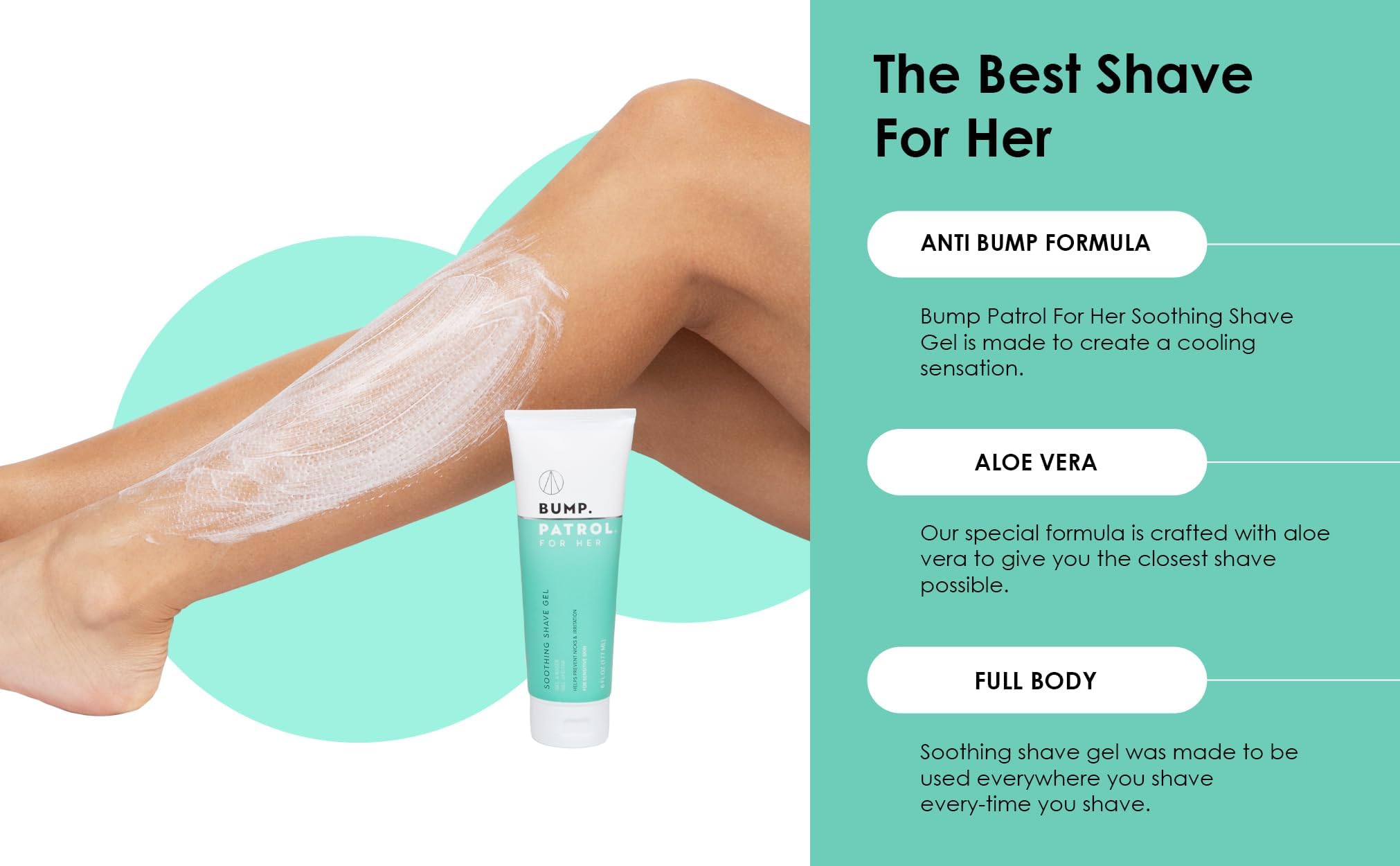Bump Patrol Pour Elle - gel aloé et menthol pour fraîcheur et hydratation.