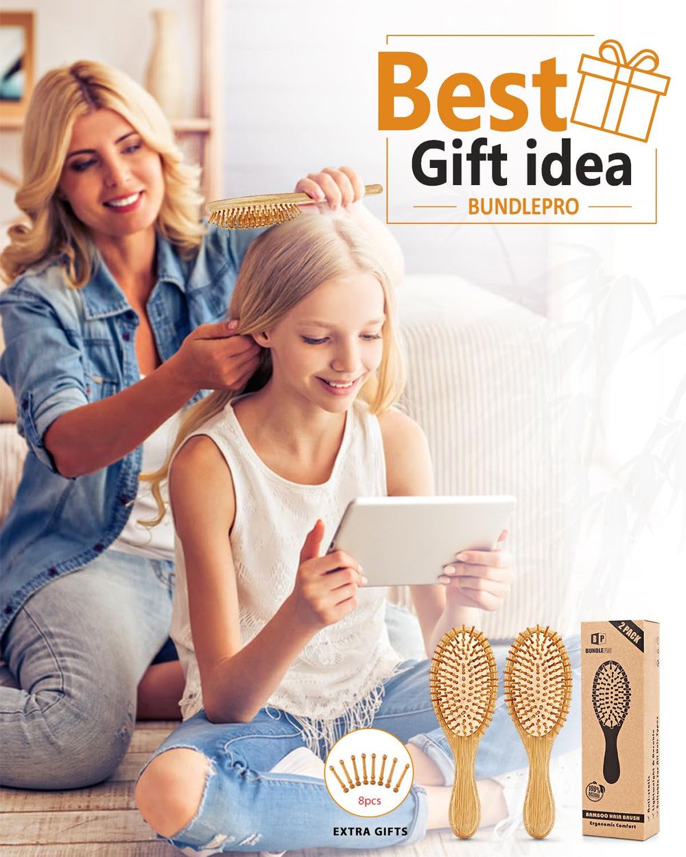 BUNDLEPRO brosse voyage compacte: pratique à emporter en déplacement.