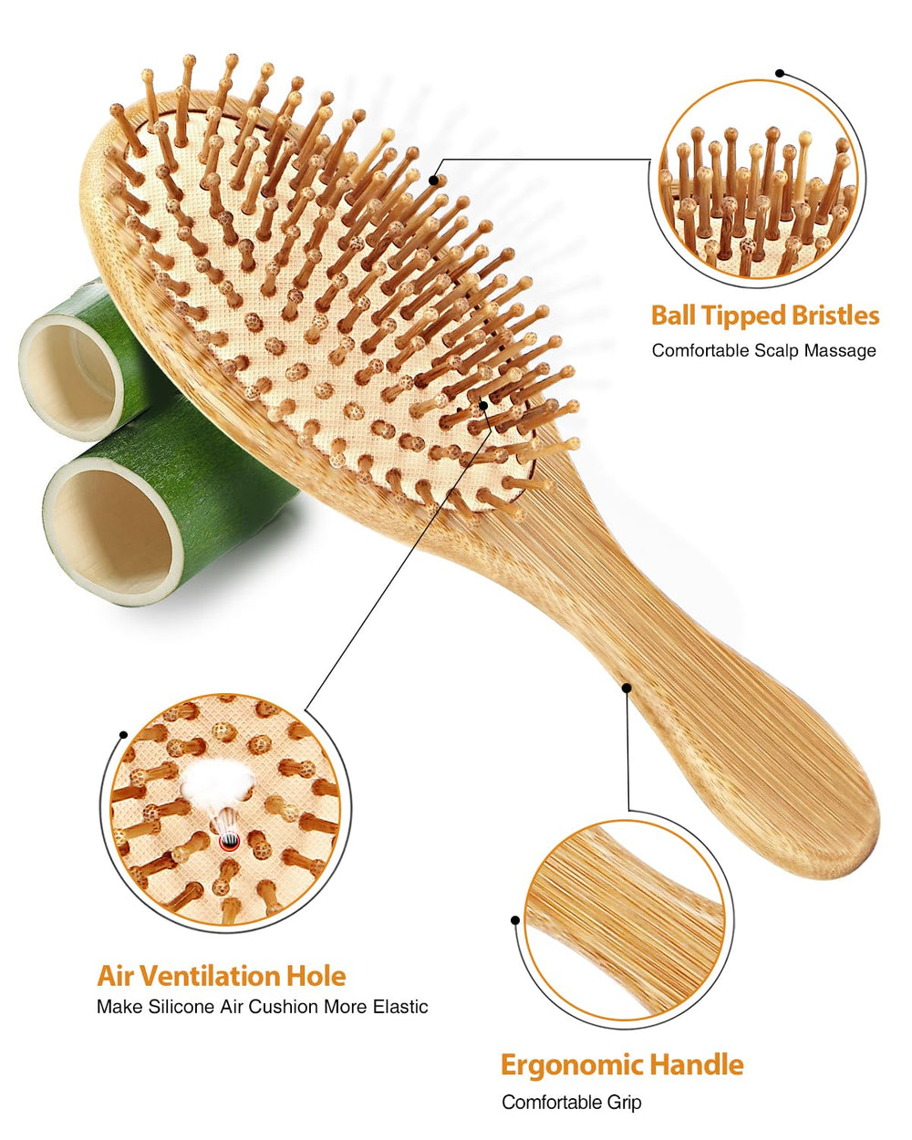 BUNDLEPRO brosse massage cuir chevelu: stimulation légère et détente.