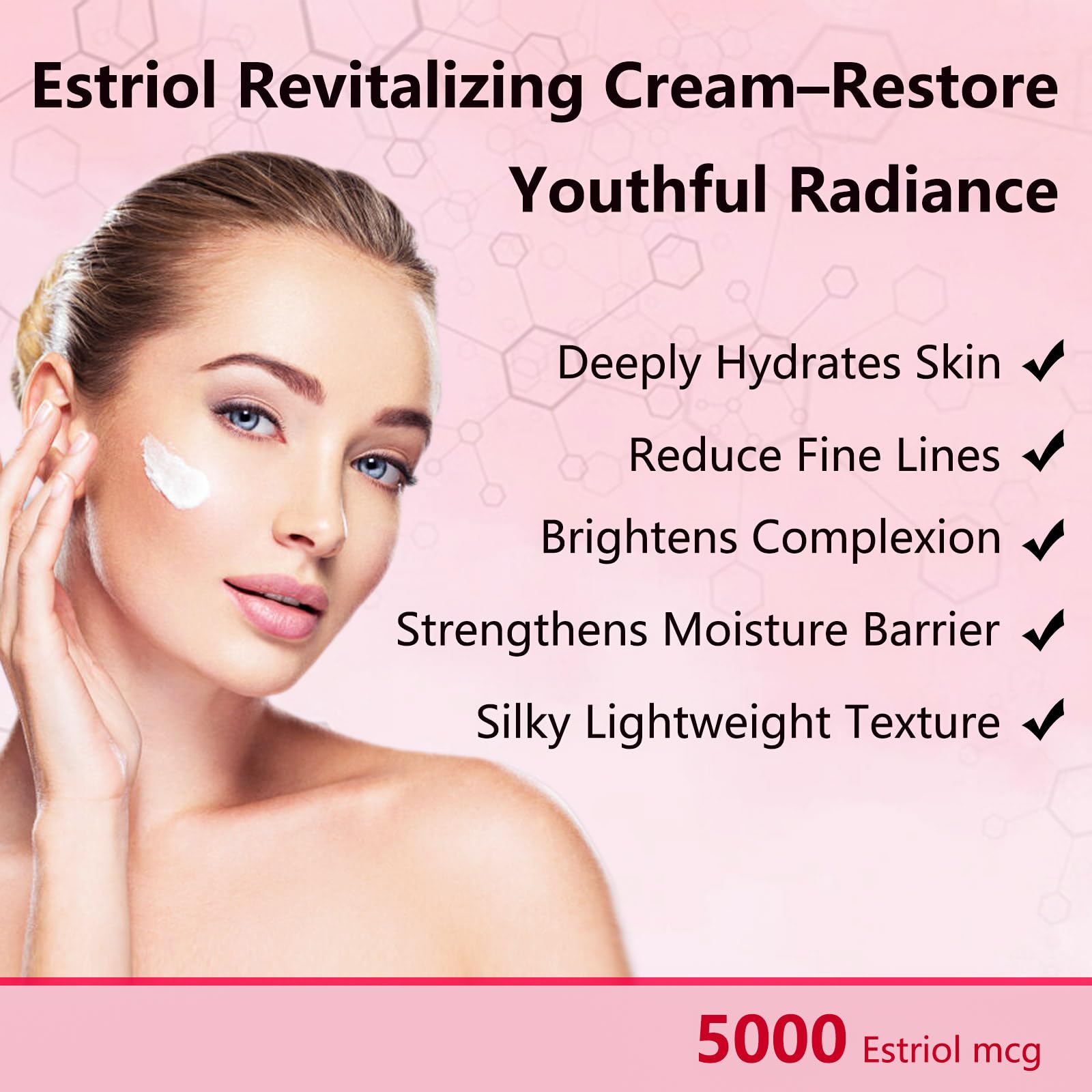 Close-up texture of BUNUSS Estriol cream on skin