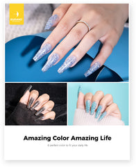 Application gel poly BURANO sur les ongles des mains.