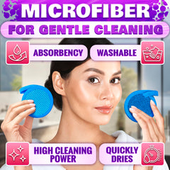 Lingette visage exfoliante en microfibre BURIUS pour tous types de peau.